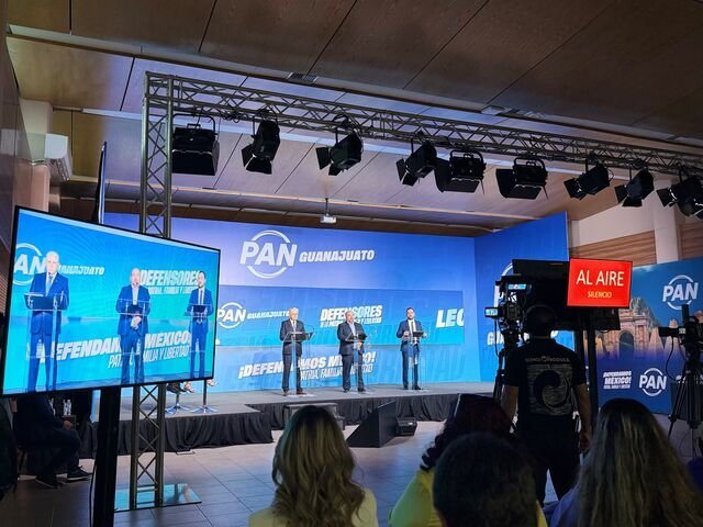 Los «no-precandidatos» a la alcaldía de León, en el foro transmitido desde el set panista.