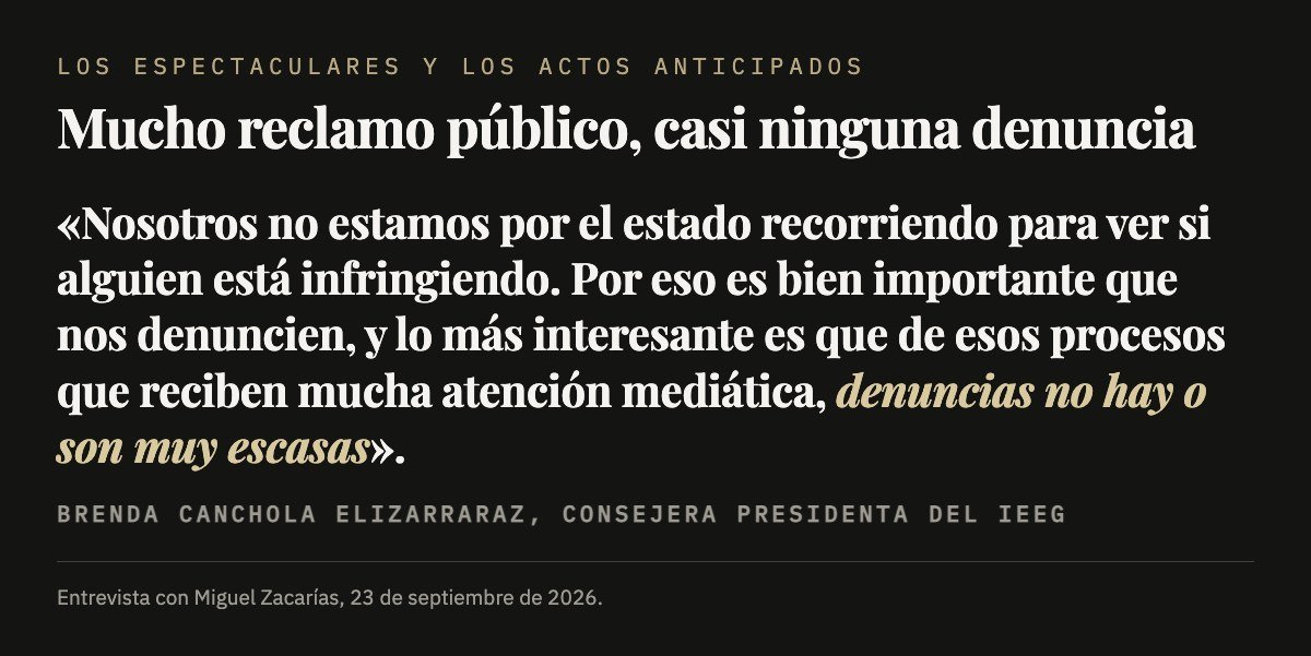 Cita de Brenda Canchola sobre la escasez de denuncias formales pese al reclamo público