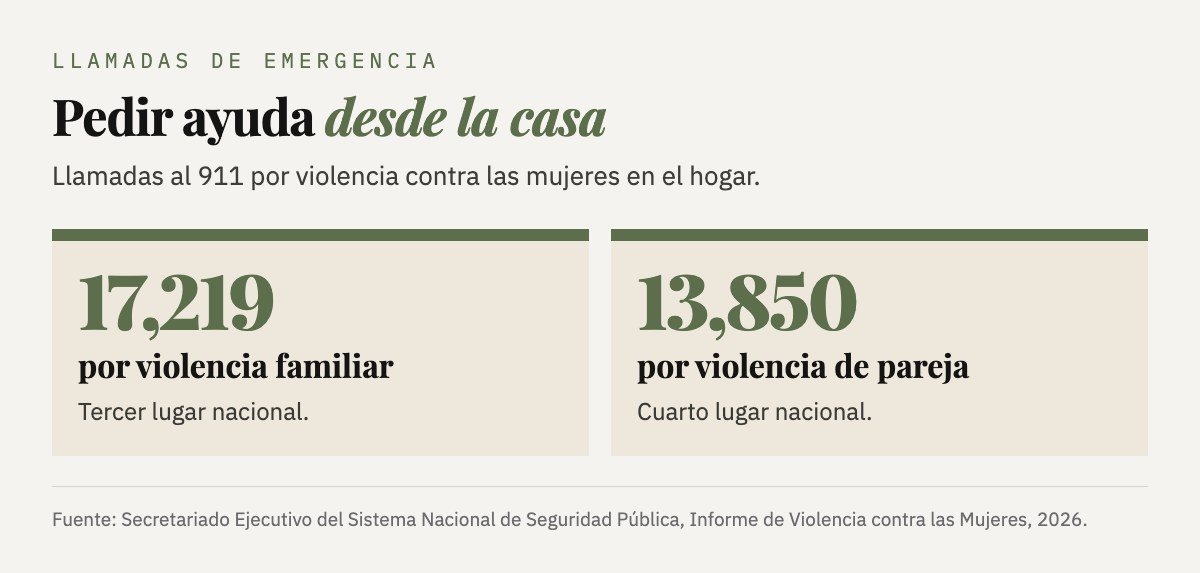 Llamadas al 911 en Guanajuato: 17,219 por violencia familiar (tercer lugar nacional) y 13,850 por violencia de pareja (cuarto lugar nacional).