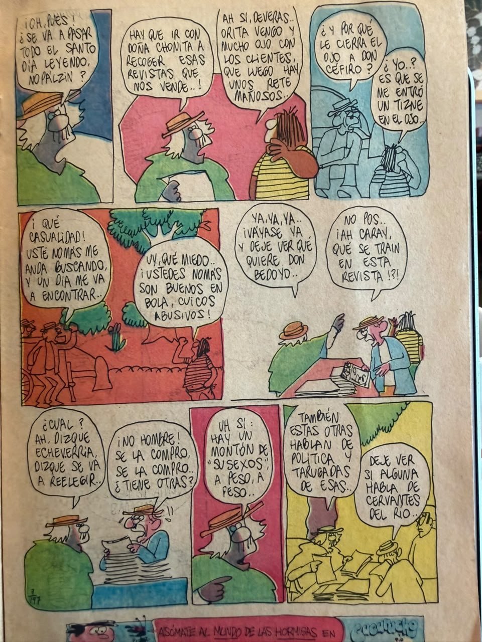 Página de Los Agachados con la conversación entre Bedoyo y su jefe.